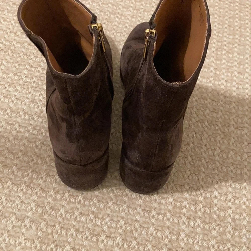 Block heel suede bootie - Picture 3 of 4